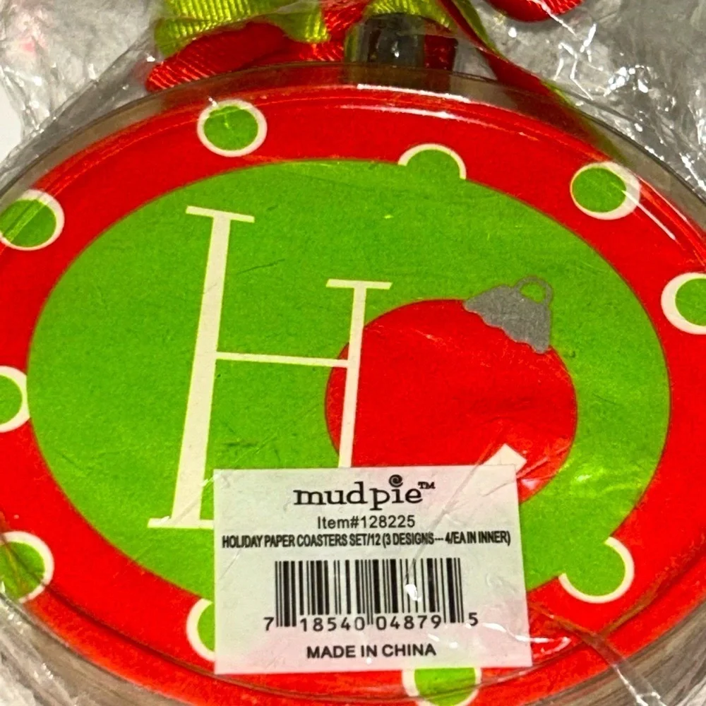 New Red and Green Holiday Coasters and Candles Set Party Decorations NWT